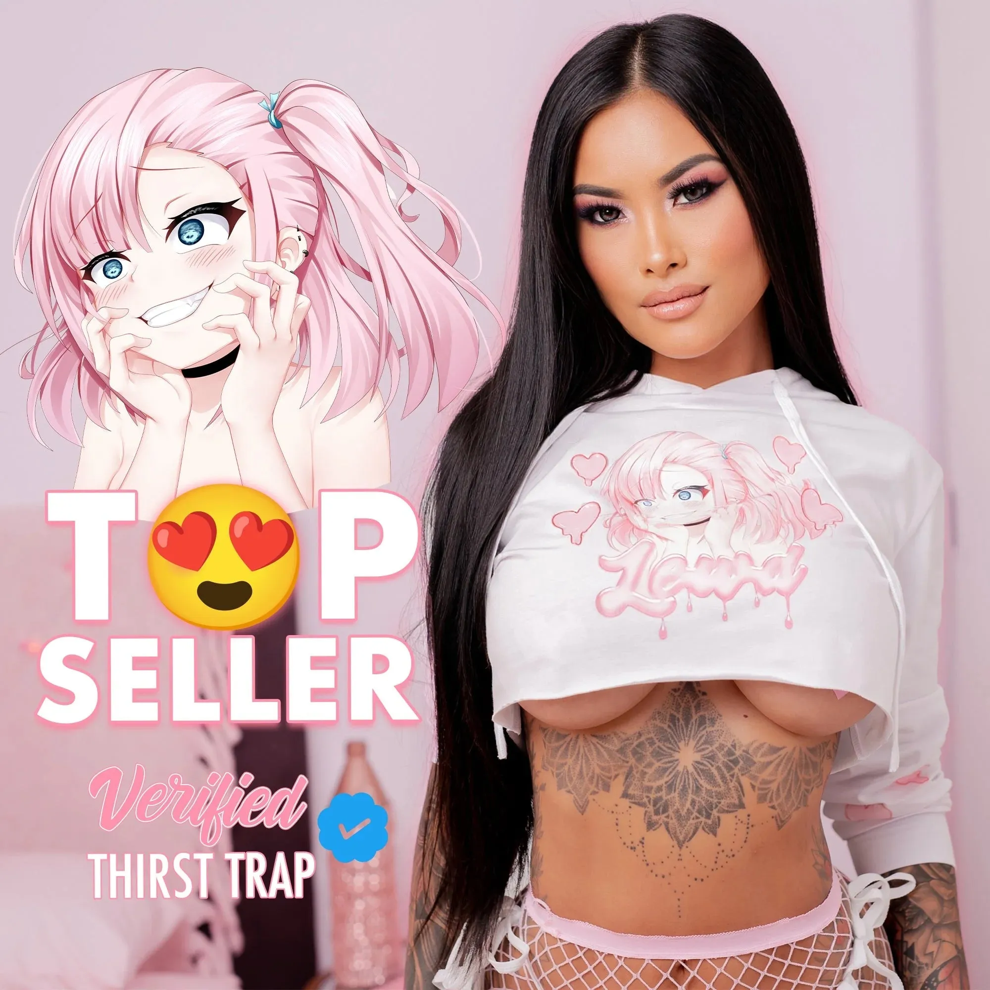 Anime Waifu Crop Hoodie Sweatshirt