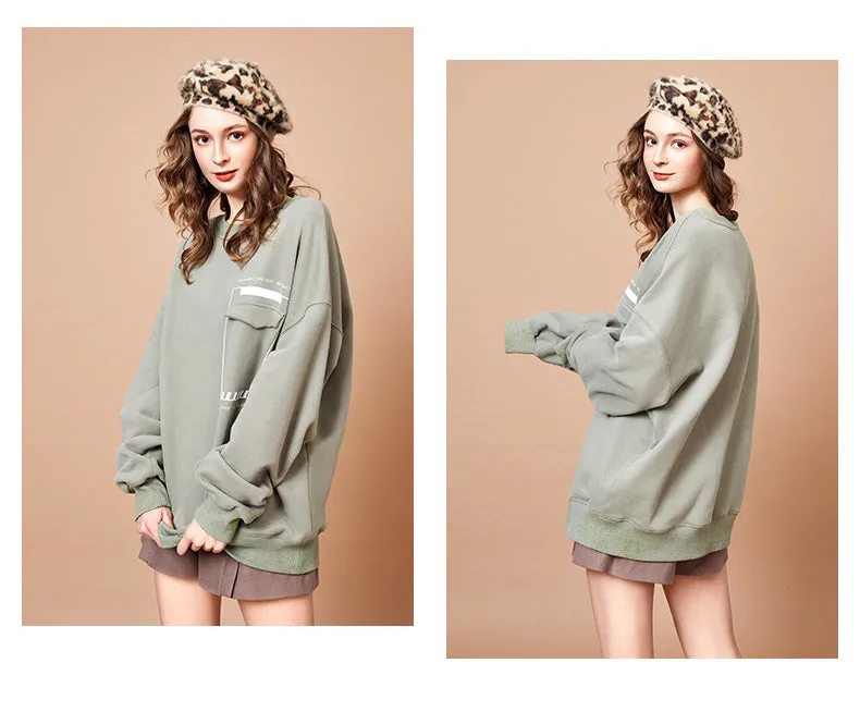 ARTKA OVERSIZED SLOUCHY SWEATSHIRT IN PISTACHIO GREEN