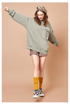 ARTKA OVERSIZED SLOUCHY SWEATSHIRT IN PISTACHIO GREEN