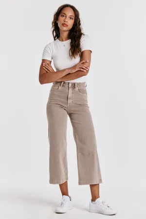 AUDREY SUPER HIGH RISE CROPPED WIDE LEG COLOR JEANS CASHMERE