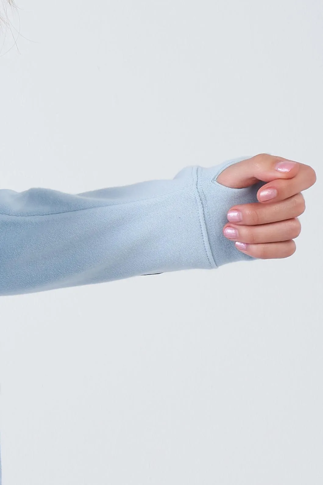 Baby Blue "I Am Peace, All Of Me" Graphic Long Sleeve Hoodie
