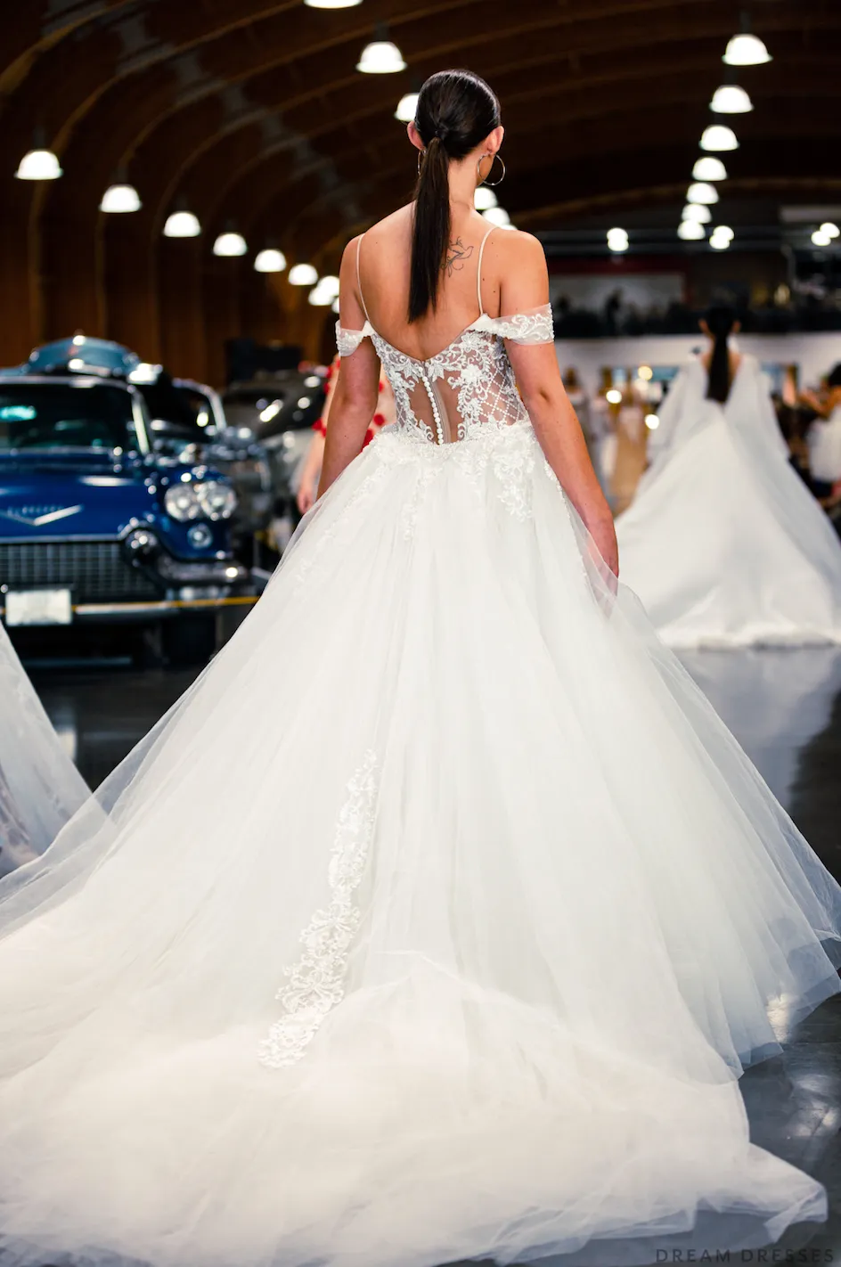 Blush Mermaid Wedding Dress with Removable Overskirt (#BELVA)