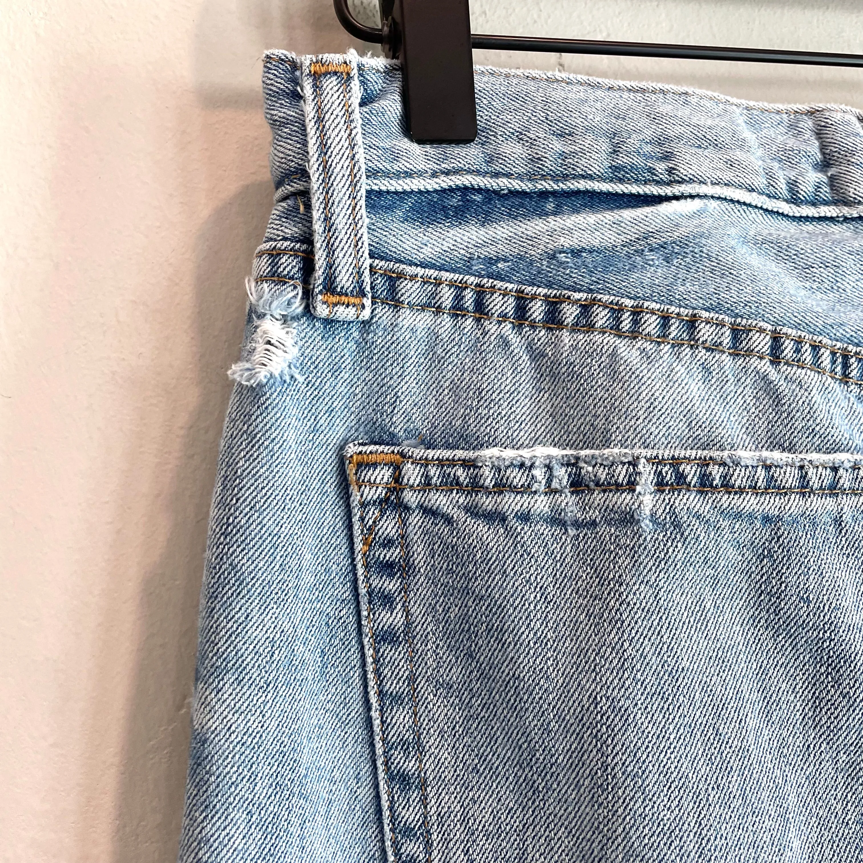 Button Fly Distressed Jeans