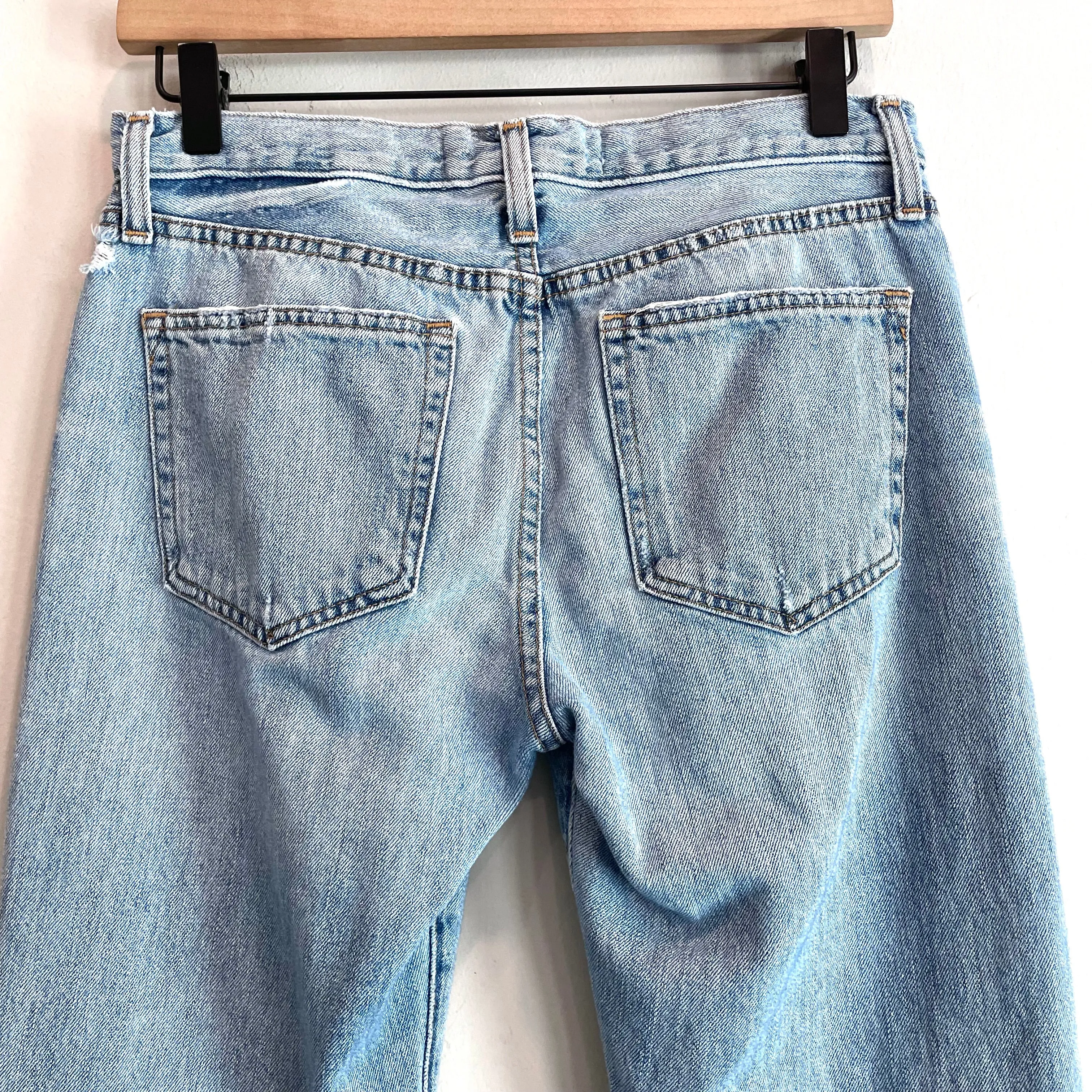 Button Fly Distressed Jeans