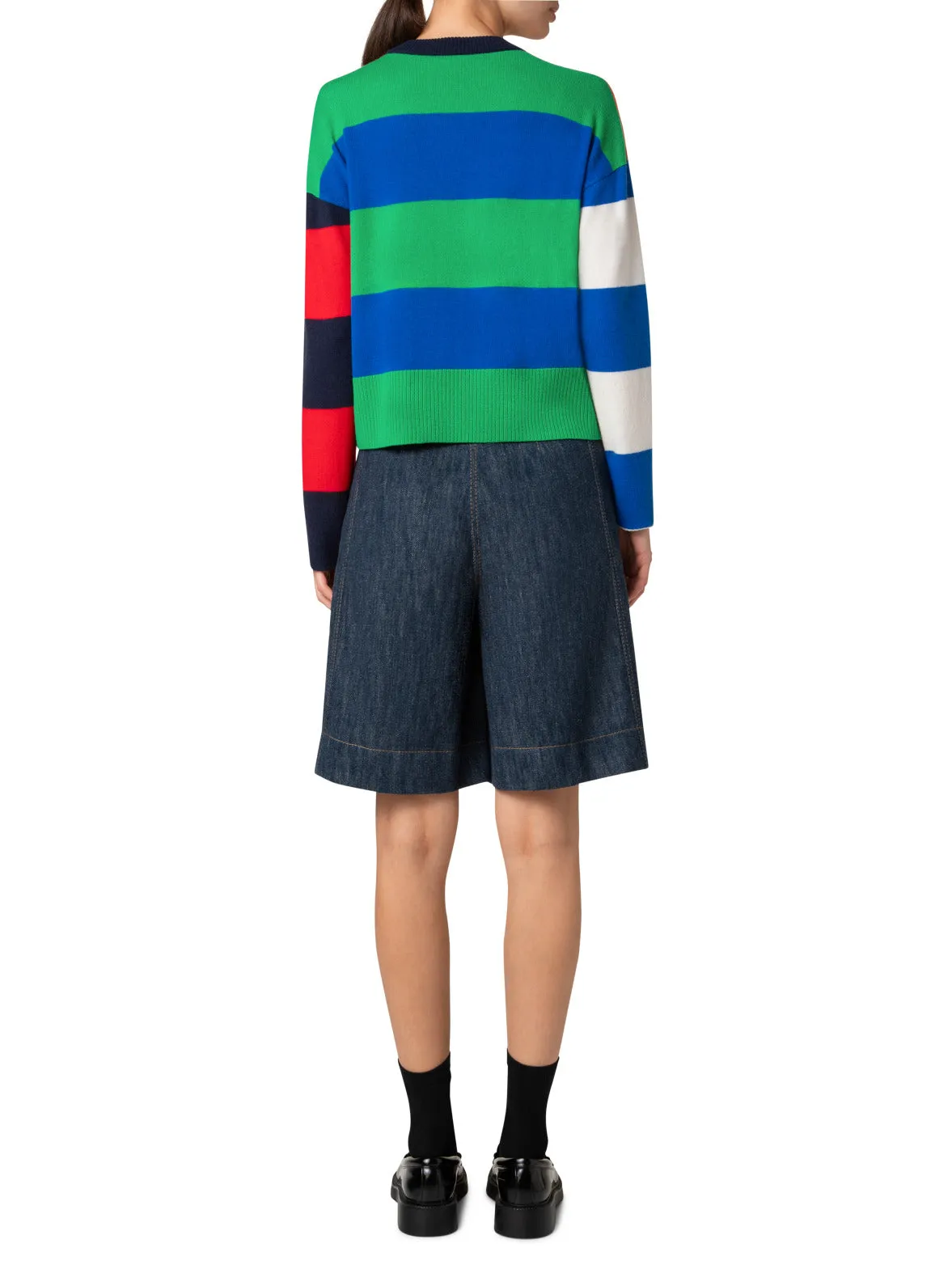 Colorblock Sweater in a Wool Cashmere Blend