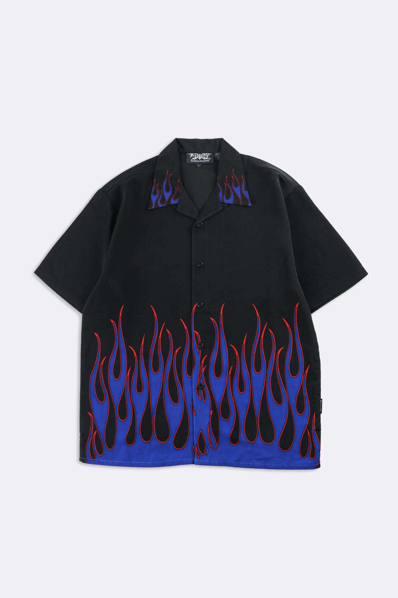 Deadstock Dragonfly Flames Camp Shirt - M, L, XL