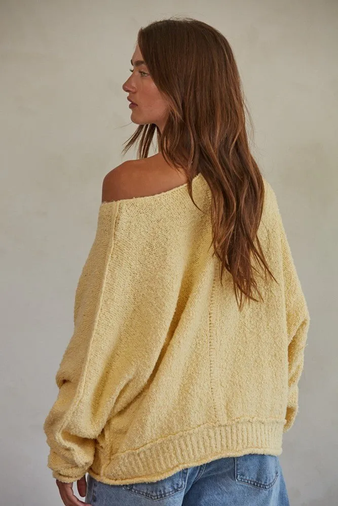 Elara Yellow Knit Pullover Sweater