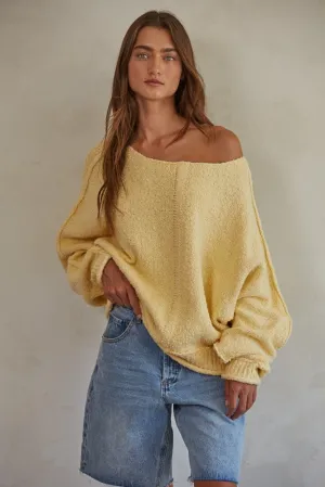 Elara Yellow Knit Pullover Sweater