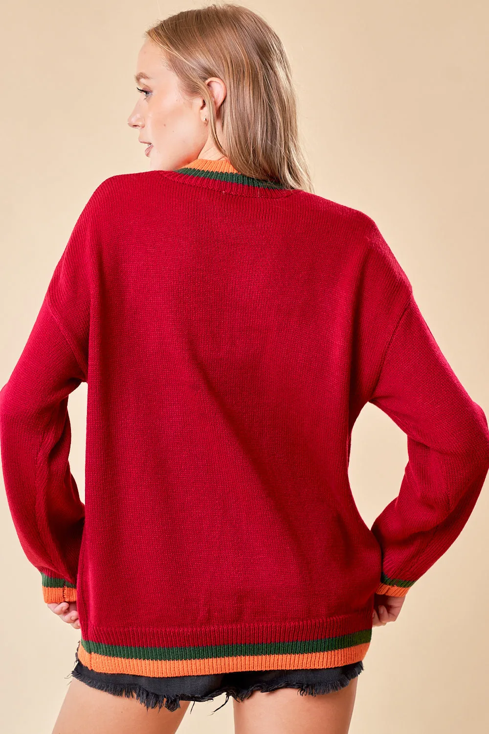 Embroidered 'Merry' Sweater