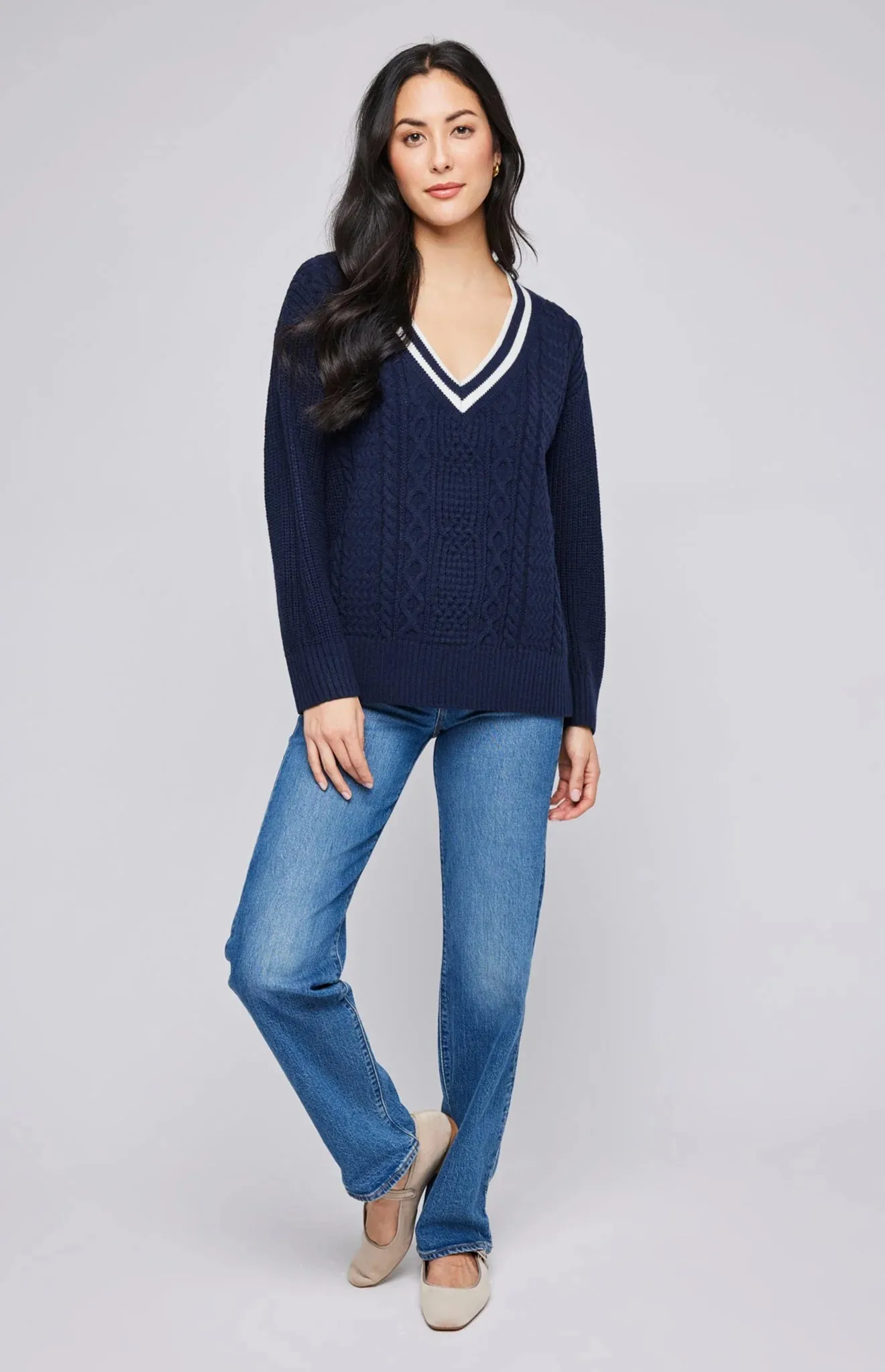 Gentle Fawn Kyla V-Neck Sweater | Navy