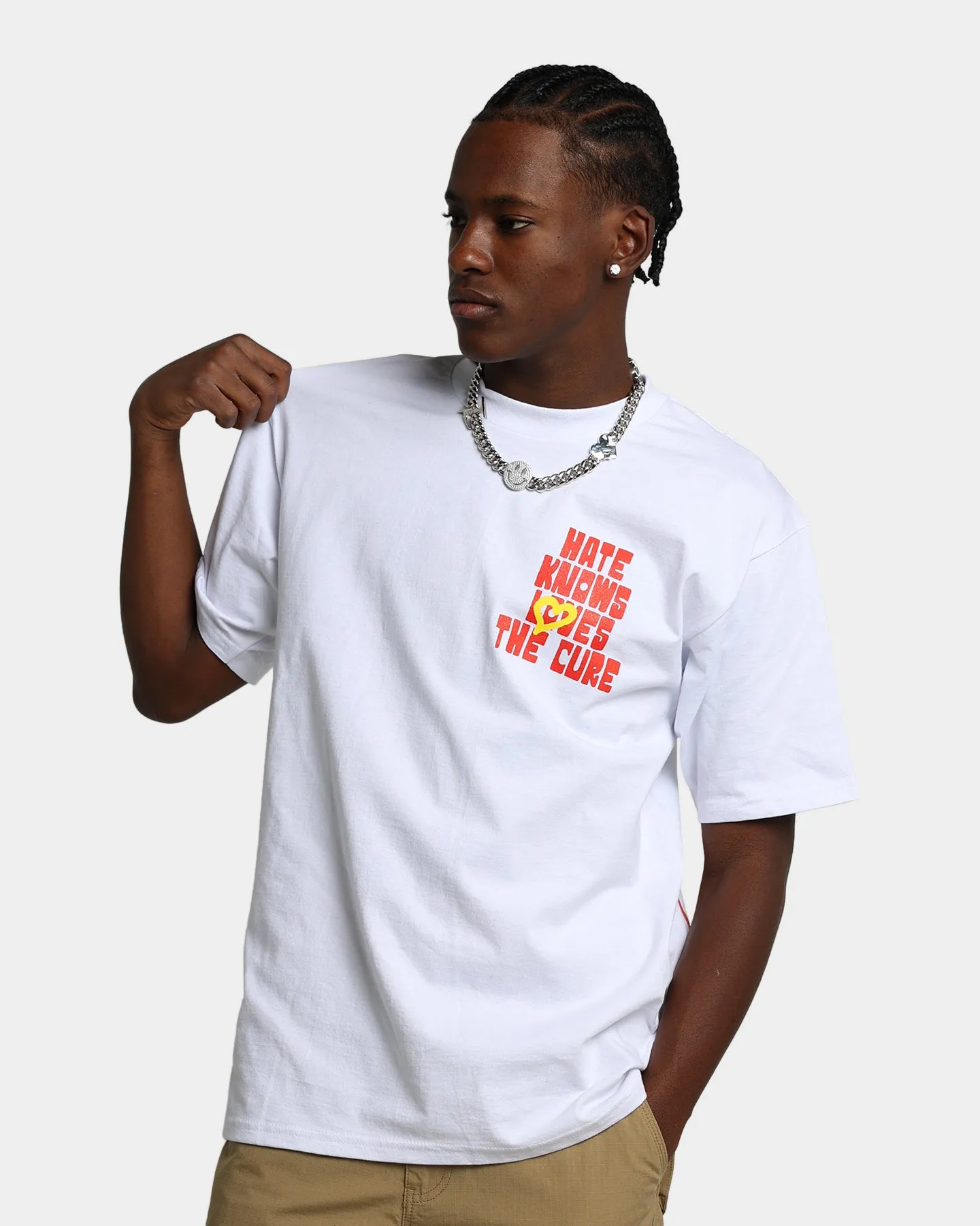 Goodsinners Hate Knows Loves The Cure T-Shirt White