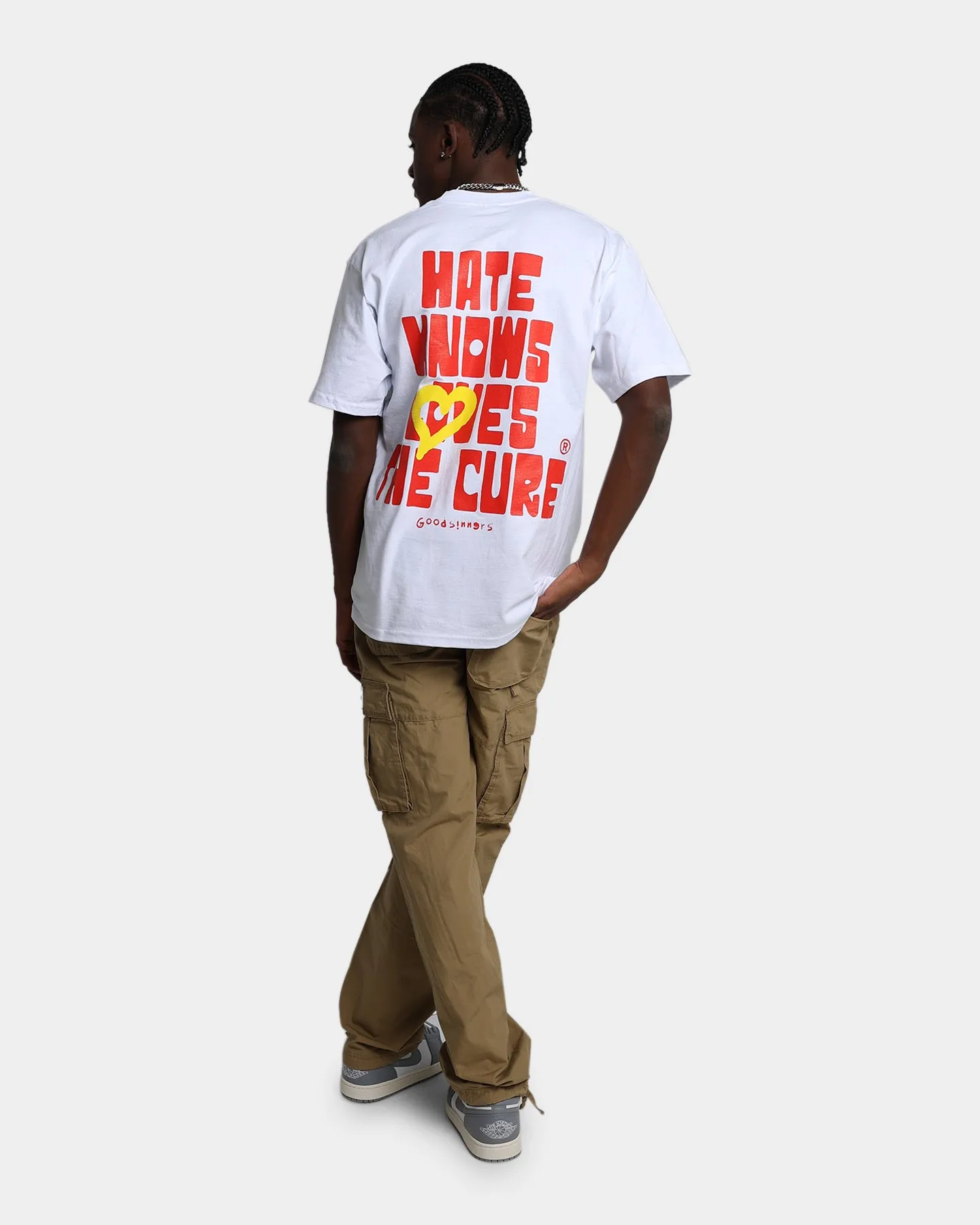Goodsinners Hate Knows Loves The Cure T-Shirt White