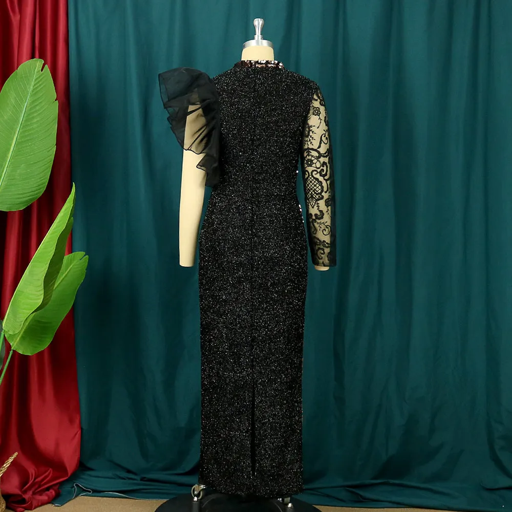 High-end Sequined Shiny Stylish Lace Dress
