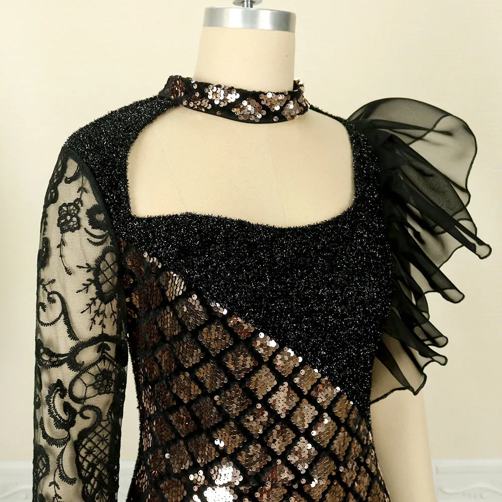 High-end Sequined Shiny Stylish Lace Dress