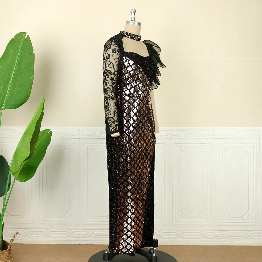 High-end Sequined Shiny Stylish Lace Dress