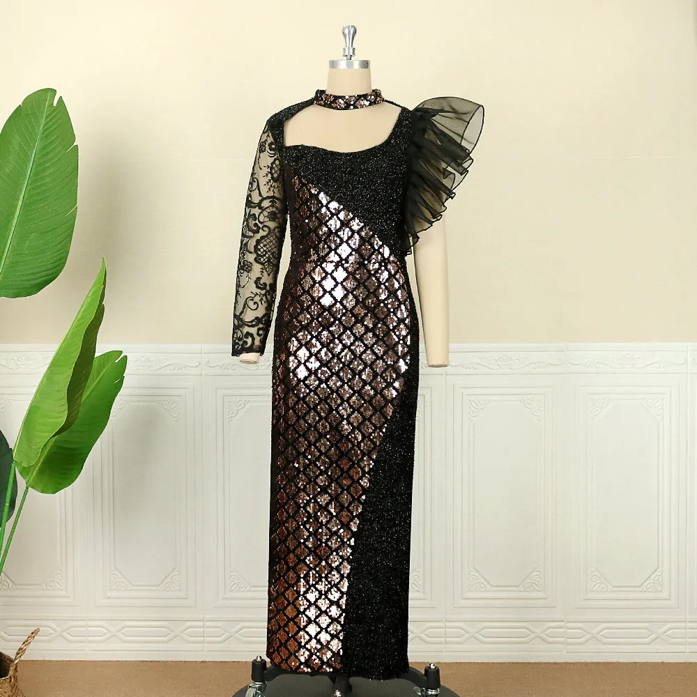 High-end Sequined Shiny Stylish Lace Dress