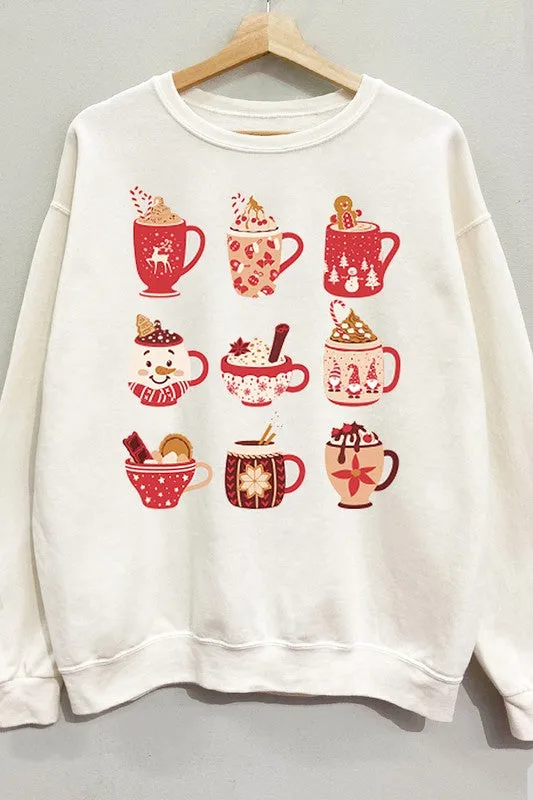 Holiday Drinks Graphic Sweatshirt S-XL