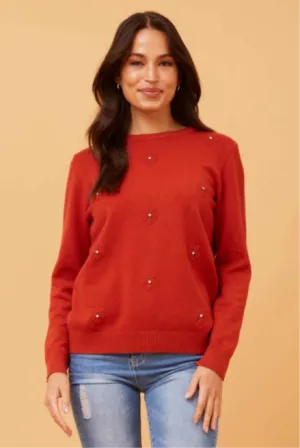 Kate Embossed Jumper Rust