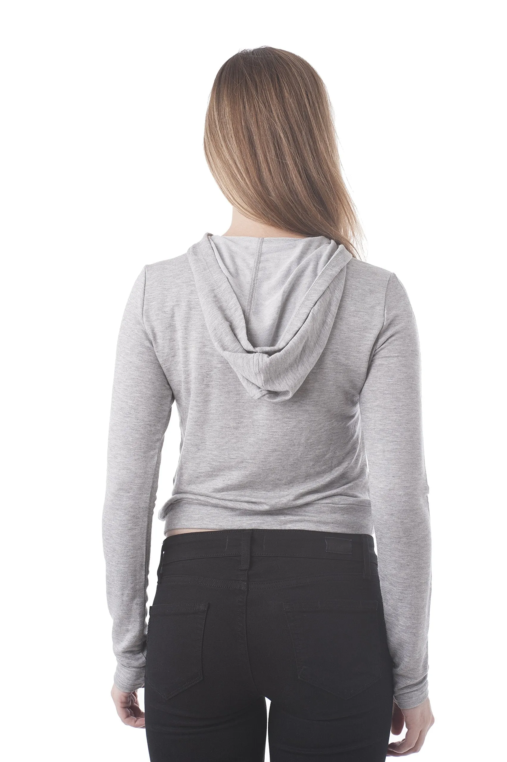 Khanomak Baby Terry Hooded Crop Top Sweatshirt With Banded Hem