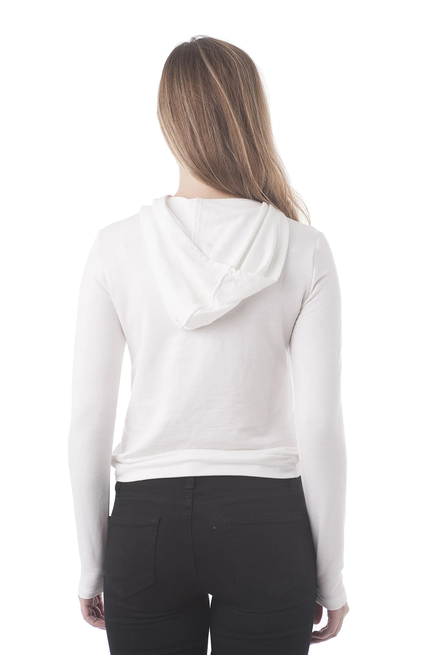 Khanomak Baby Terry Hooded Crop Top Sweatshirt With Banded Hem