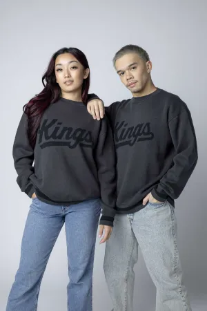 Kings Script Tonal Black Base Sweater Crewneck