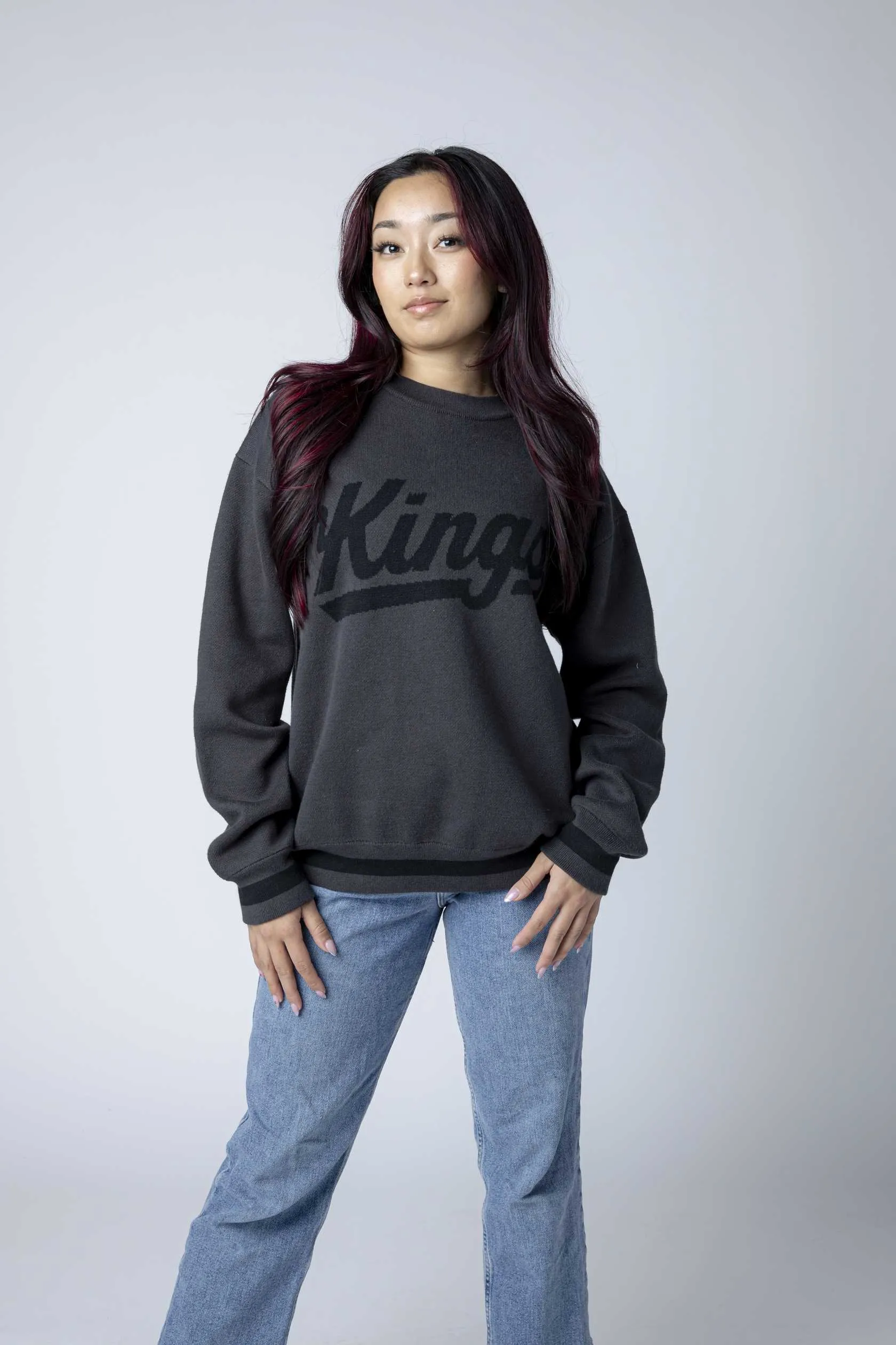 Kings Script Tonal Black Base Sweater Crewneck