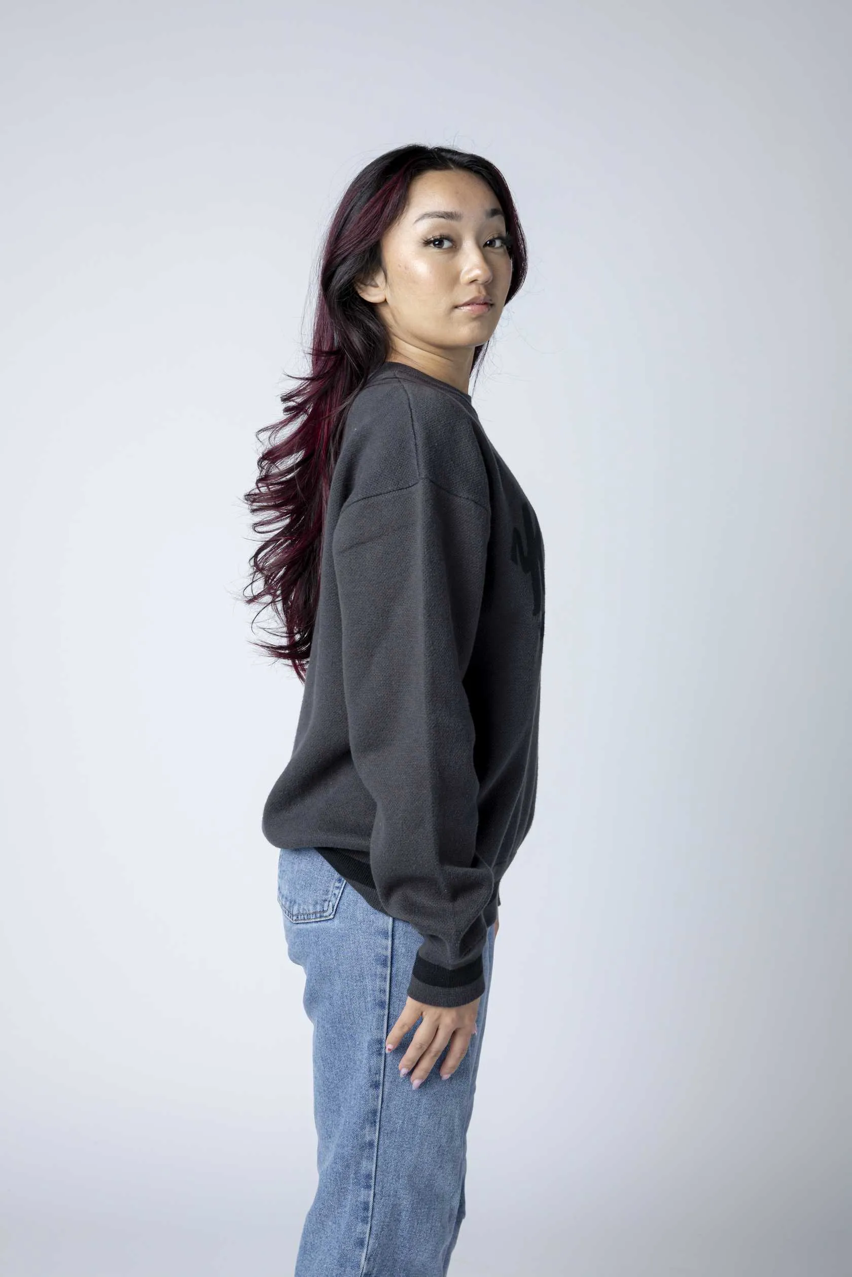 Kings Script Tonal Black Base Sweater Crewneck