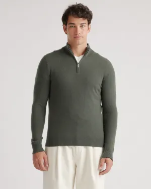 Lightweight Mongolian Cashmere Quarter Zip Sweater