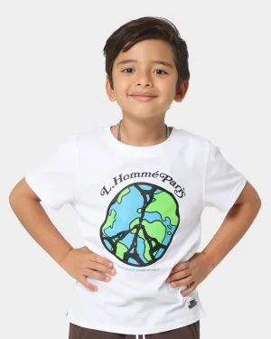 Lil Homme Kids' Worldwide Peace Short Sleeve T-Shirt White
