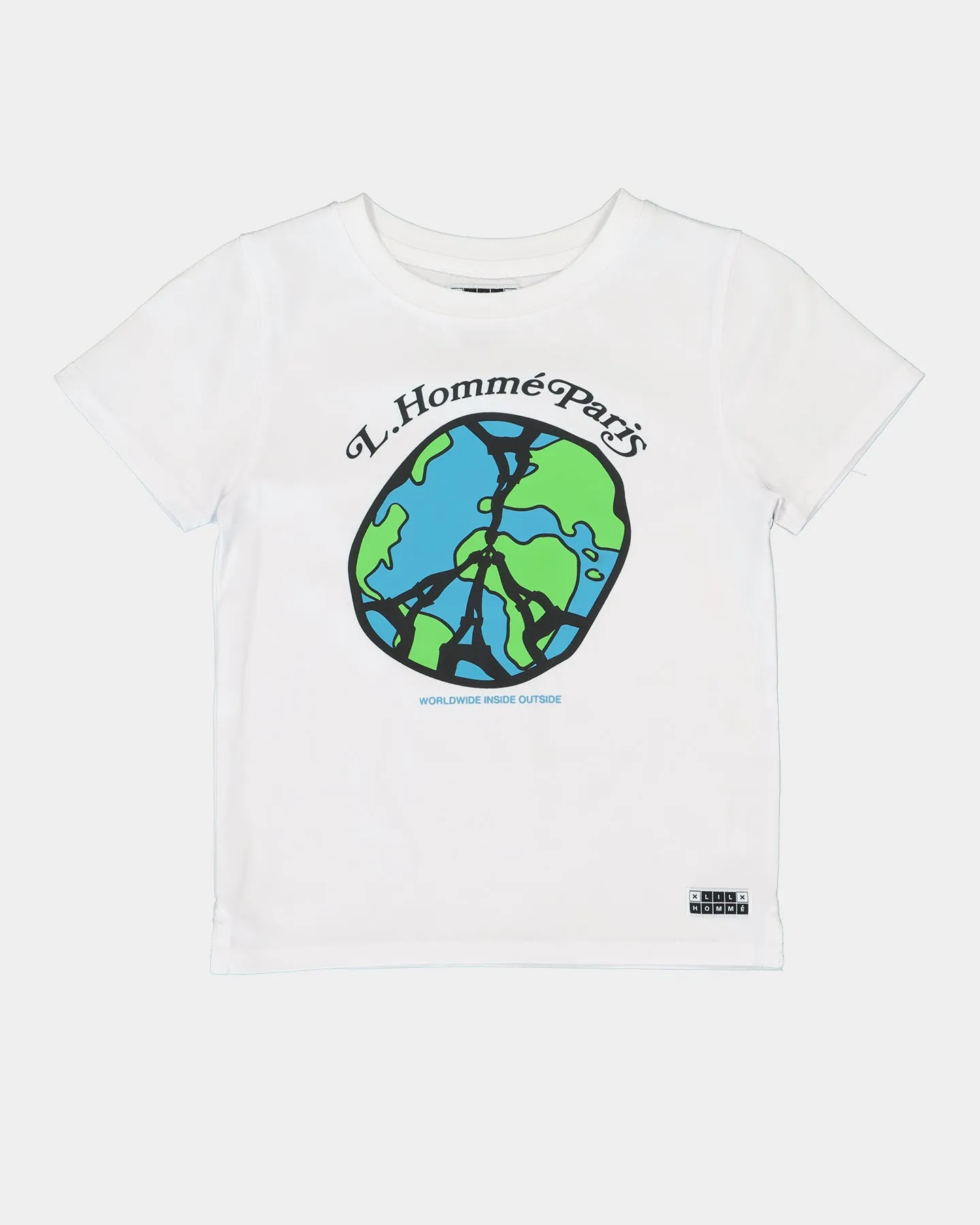 Lil Homme Kids' Worldwide Peace Short Sleeve T-Shirt White