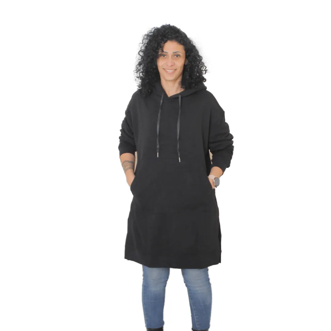 Long Hoodie Women Top Secret - Black