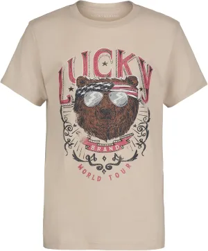 Lucky Brand Boys' Short Sleeve Graphic Crew Neck T-Shirt, Soft, Comfortable, Relaxed Fit