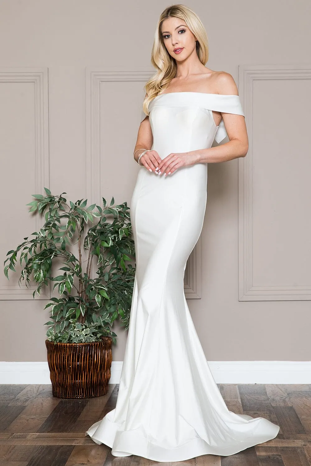 Lycra Off Shoulder Mermaid Dress by Amelia Couture 373