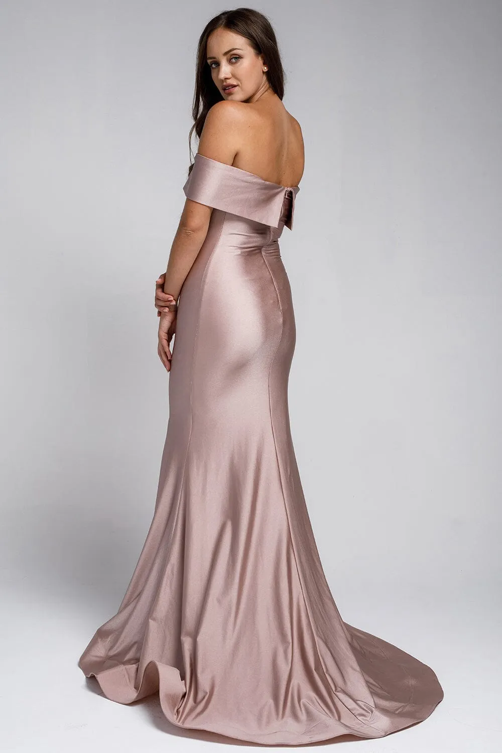 Lycra Off Shoulder Mermaid Dress by Amelia Couture 373
