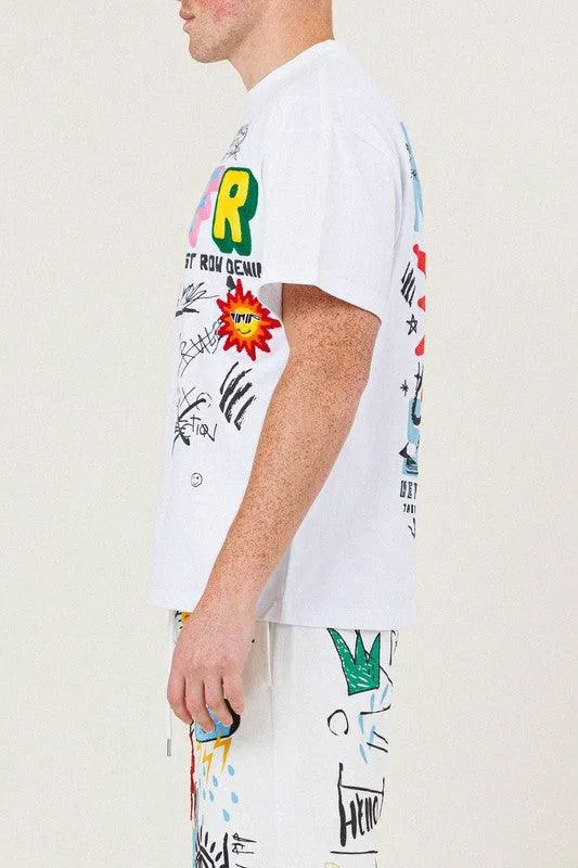 Mens White New Suns Graphic Tee Shirt