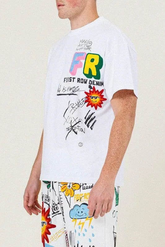 Mens White New Suns Graphic Tee Shirt