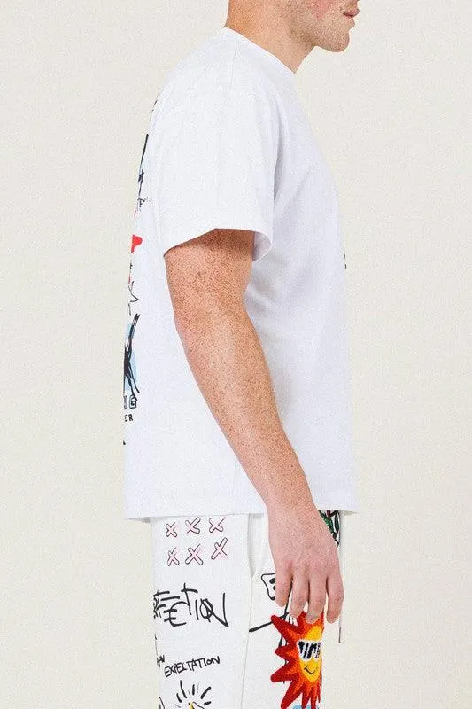 Mens White New Suns Graphic Tee Shirt