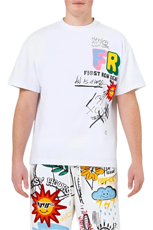 Mens White New Suns Graphic Tee Shirt