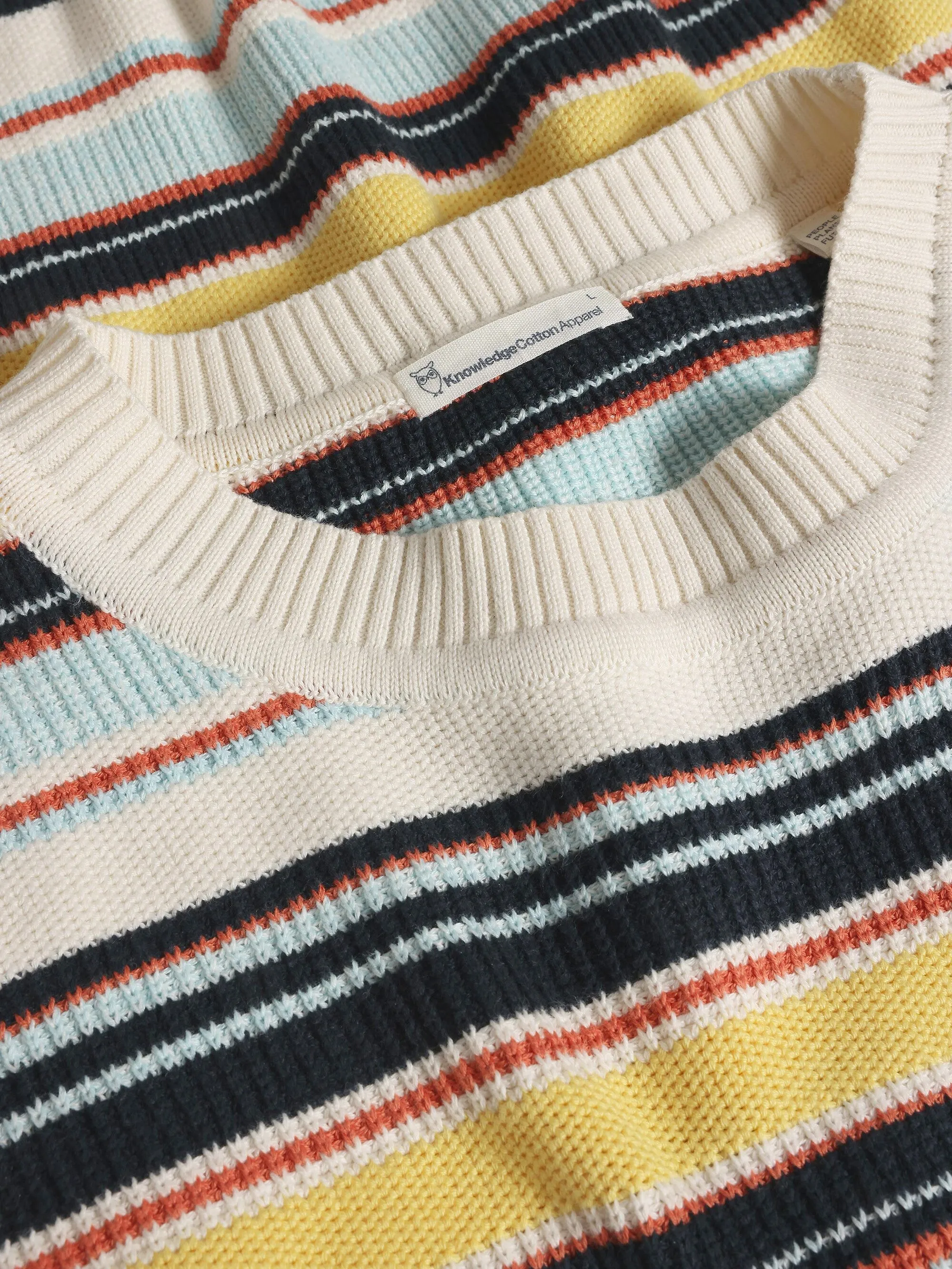 Multi stripe structure knit - Regenerative Organic Certified™ - GOTS/Vegan - Multi color stripe