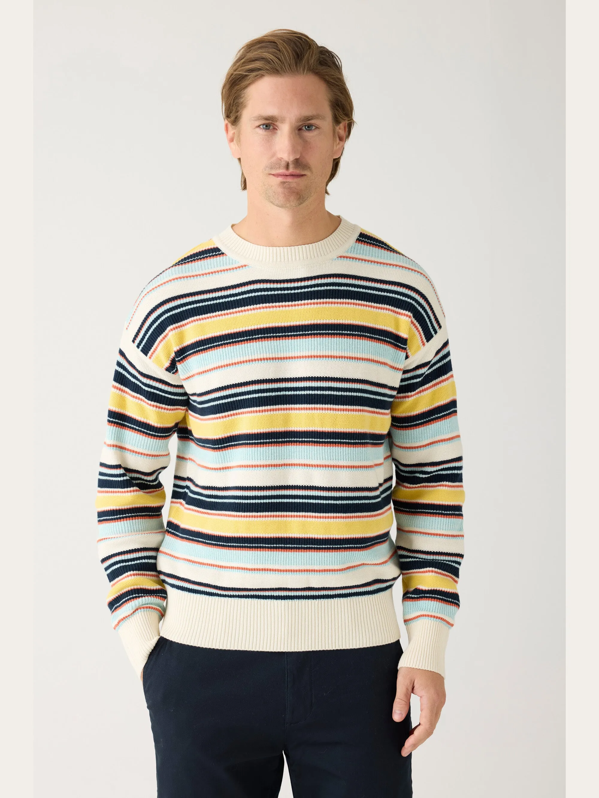Multi stripe structure knit - Regenerative Organic Certified™ - GOTS/Vegan - Multi color stripe
