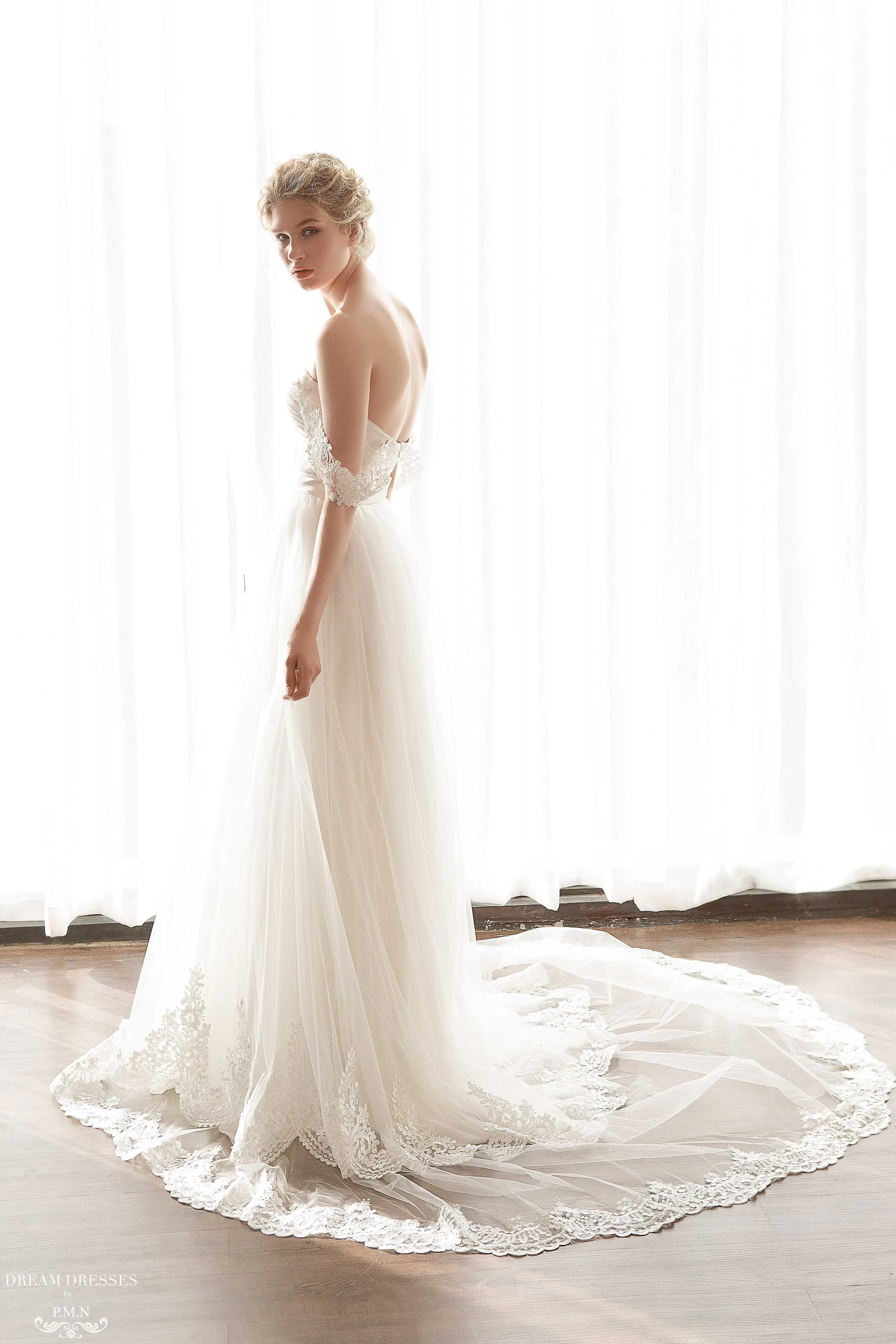 Off The Shoulder Tulle A-Line Gown (#Kiara)
