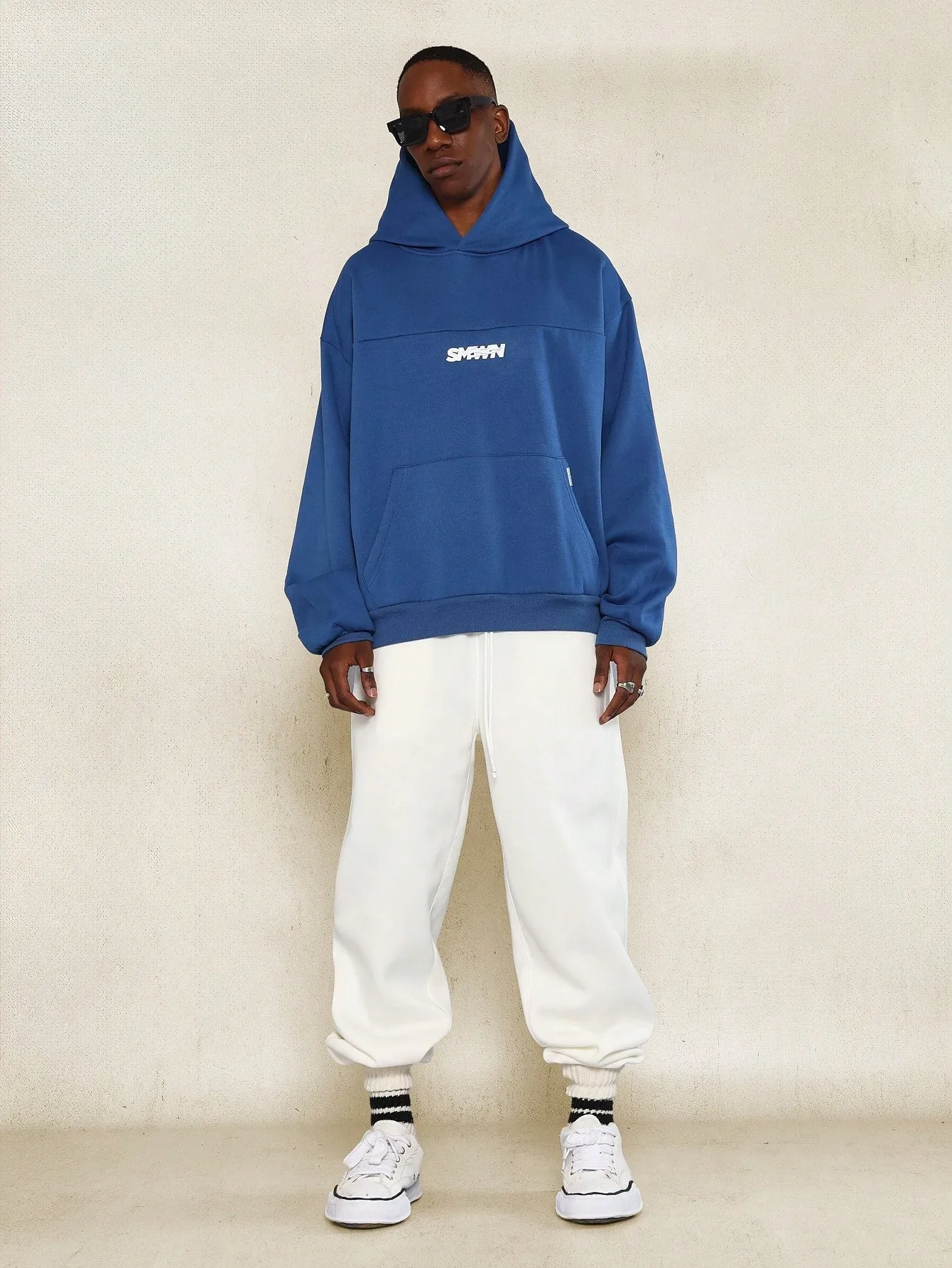 Overhead Hoodie With Small Letter Graphic Print