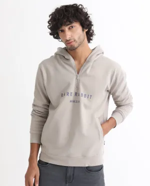 RARE RABBIT MEN'S LORALL DUSKY GREY SWEATSHIRT FULL SLEEVES SOLID