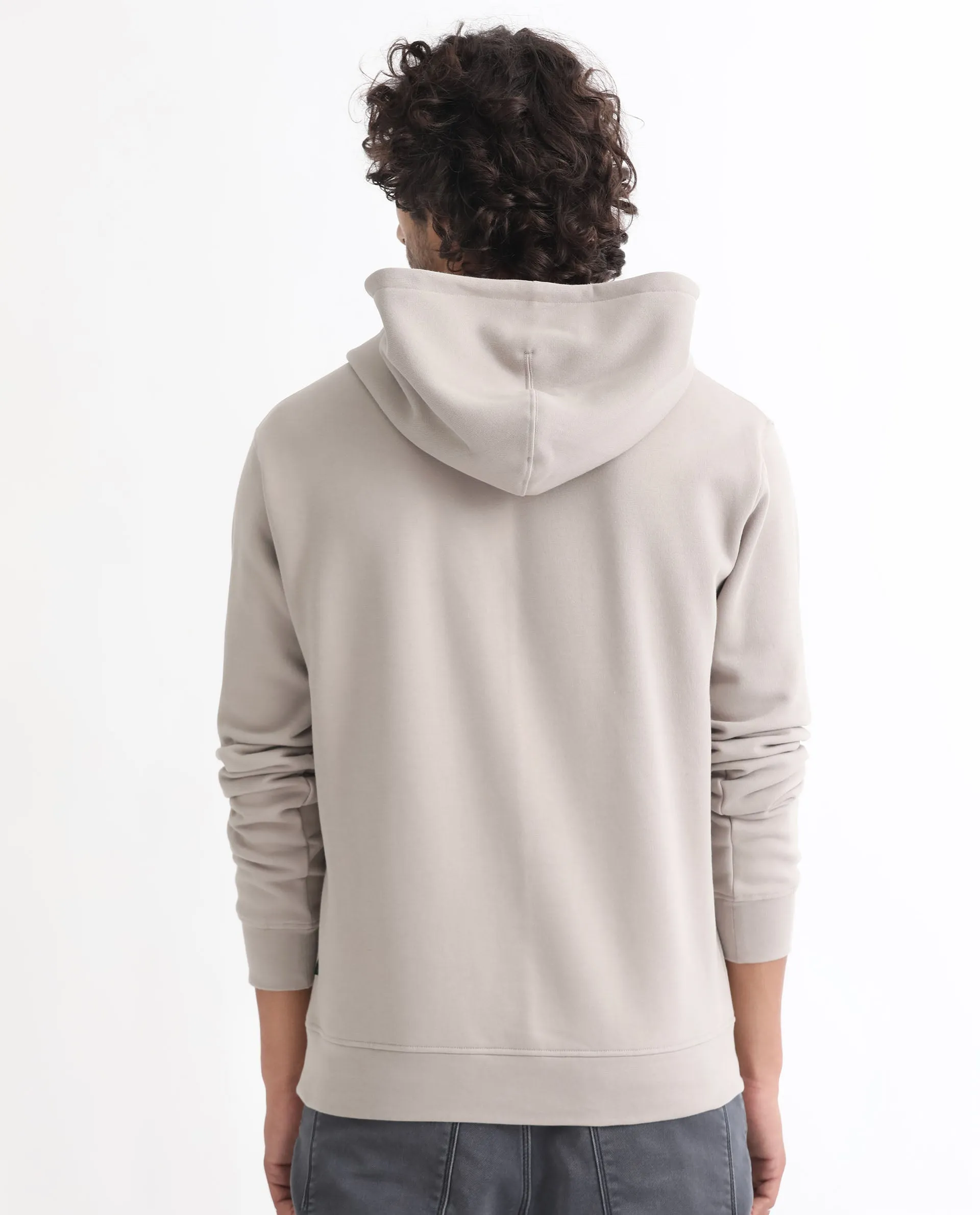 RARE RABBIT MEN'S LORALL DUSKY GREY SWEATSHIRT FULL SLEEVES SOLID