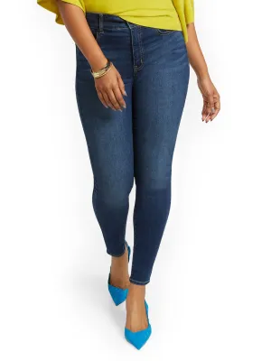 Tall Mya Curvy High-Waisted Sculpting No Gap Super-Skinny Ankle Jeans - Foxy Blue