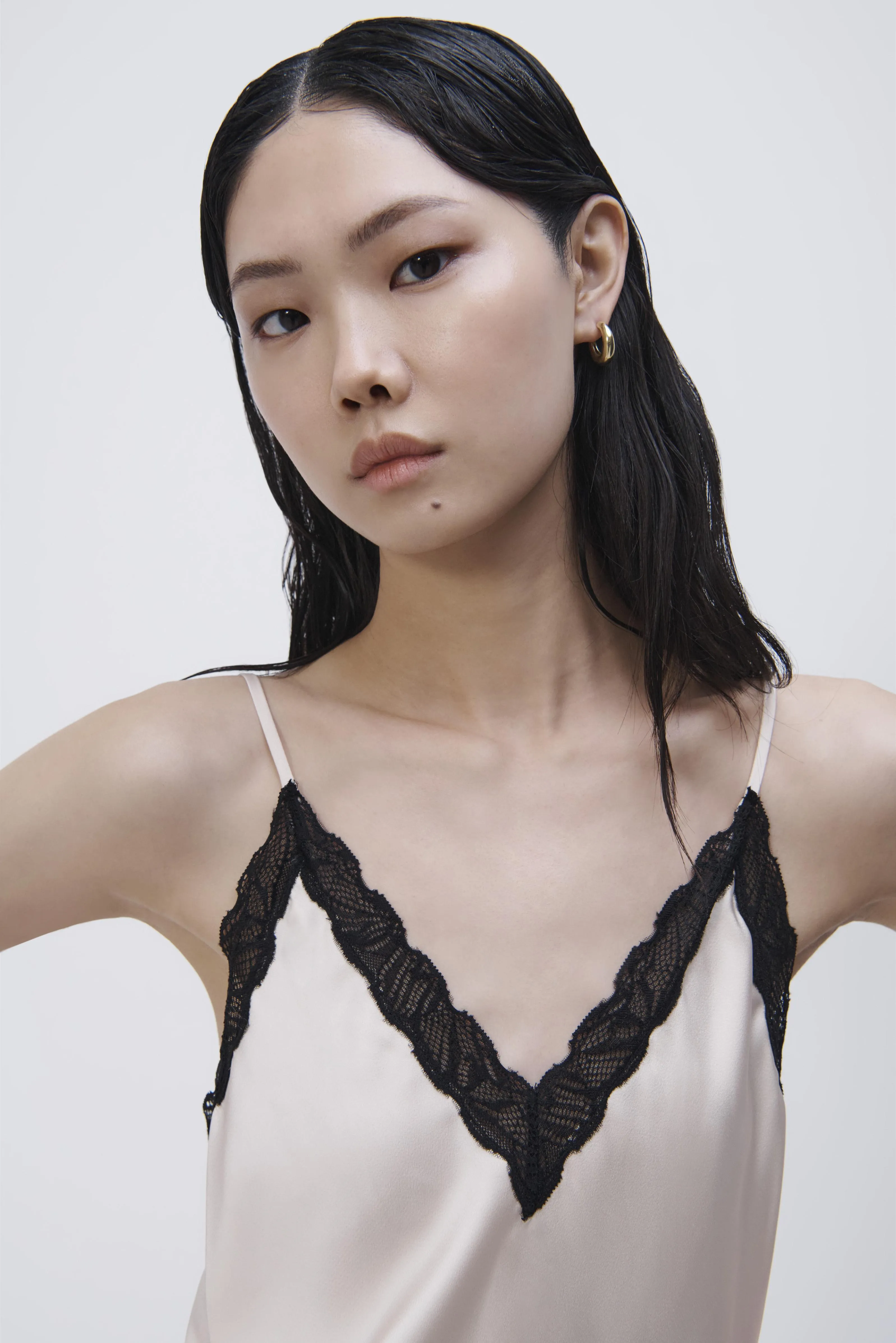 Trish Patchwork Lace Midi Slip Dress