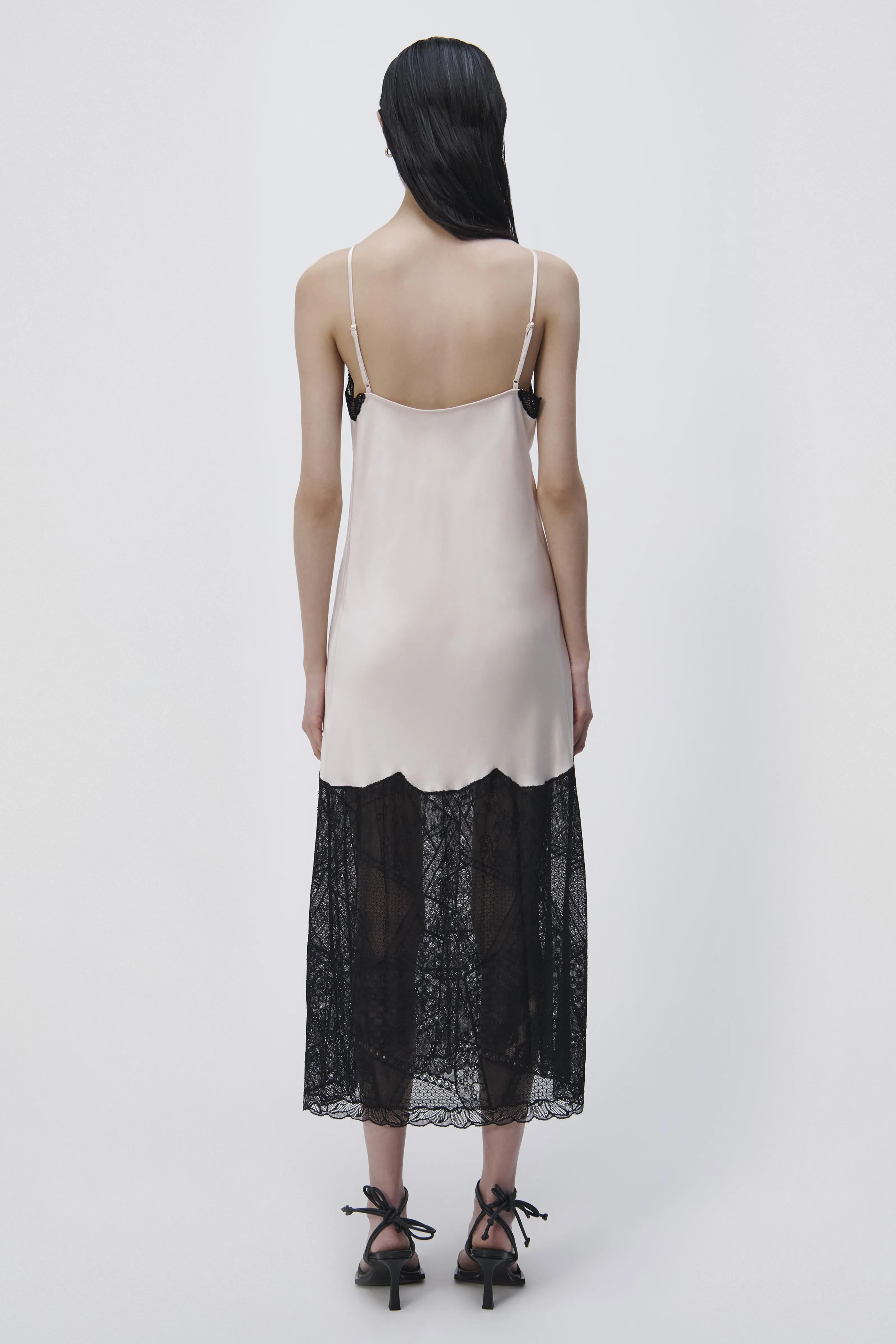 Trish Patchwork Lace Midi Slip Dress