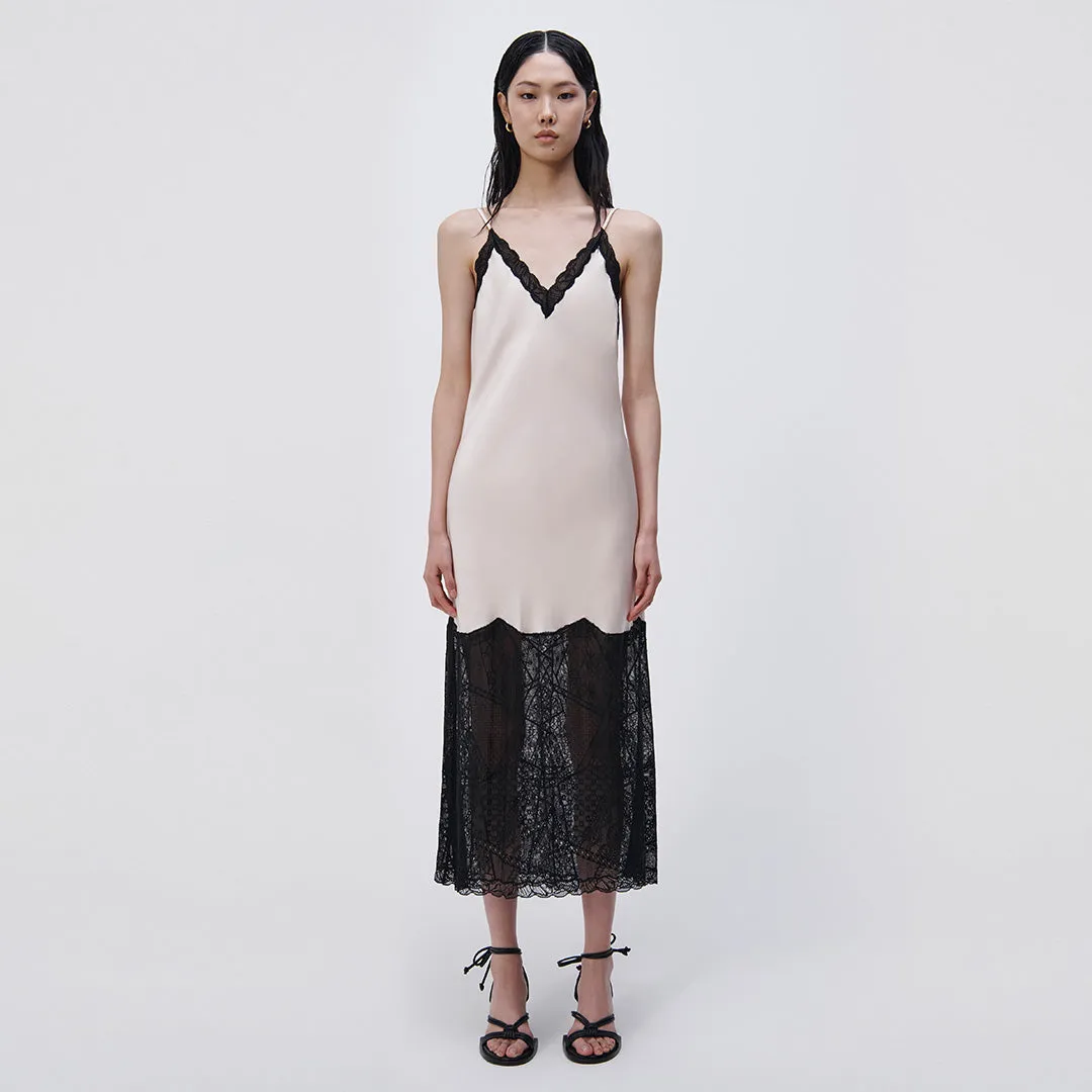 Trish Patchwork Lace Midi Slip Dress