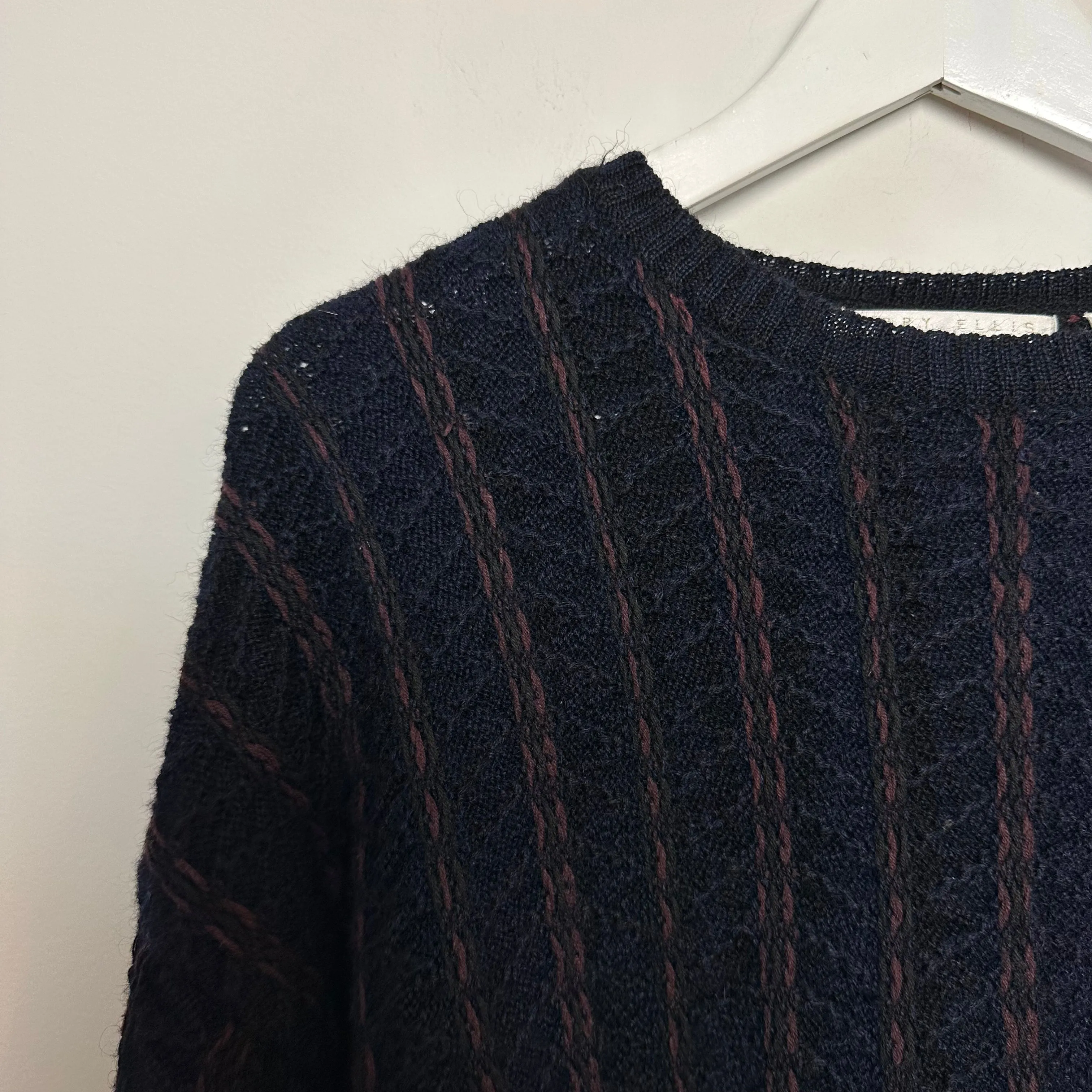 Vintage Perry Ellis Chunky Knit Grandpa Sweater Pullover Crewneck Wool Large