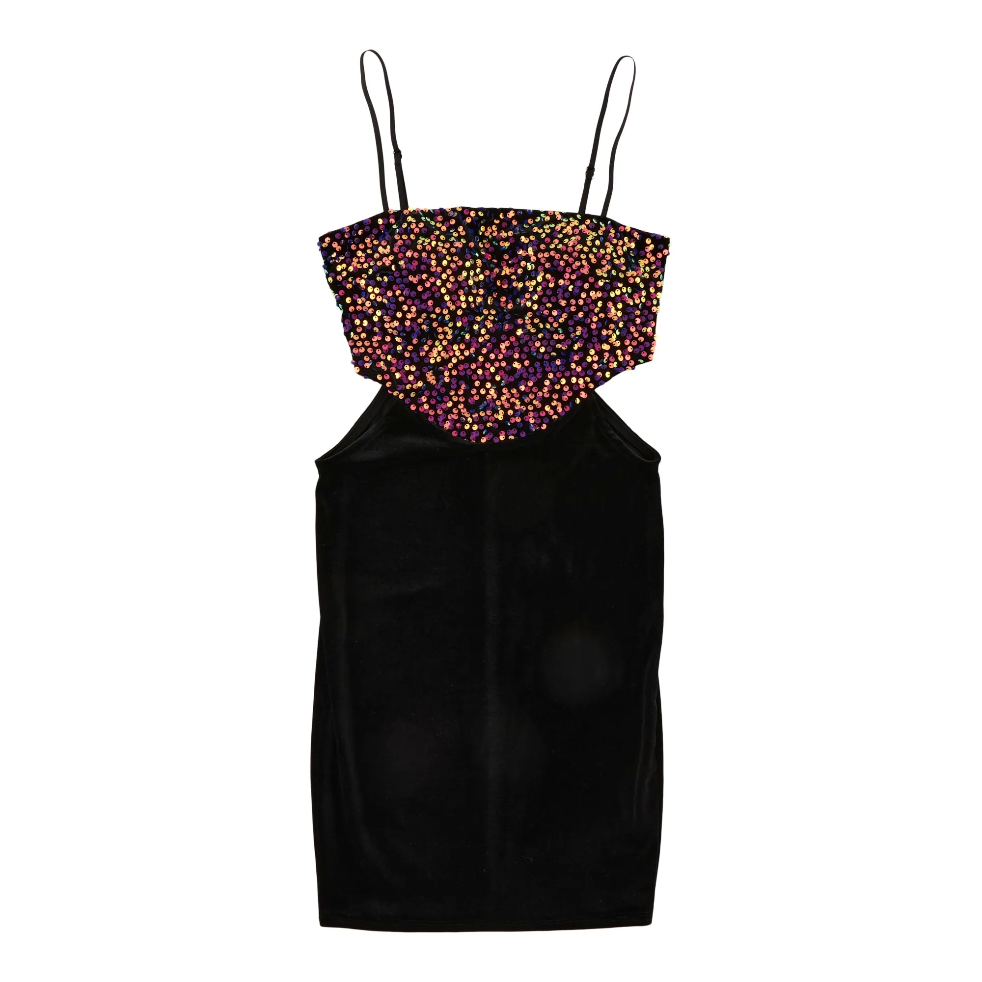 Women's Sleeveless Sequined Velvet Mini Dress